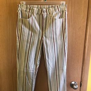 american eagle striped hi rise jeggings